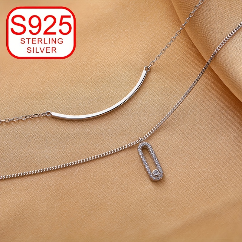 925 Silver Double Layer Collarbone Necklace